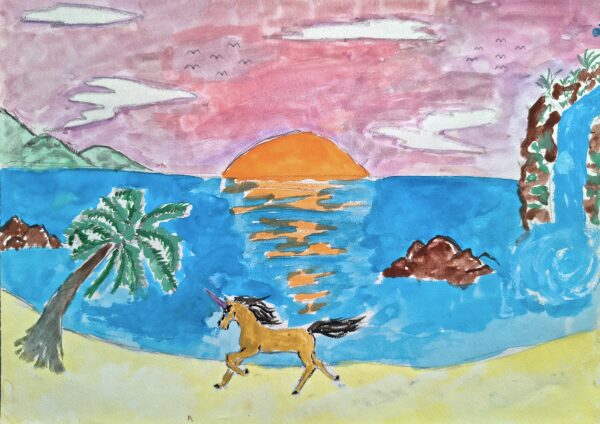 Licorne à la plage n°4